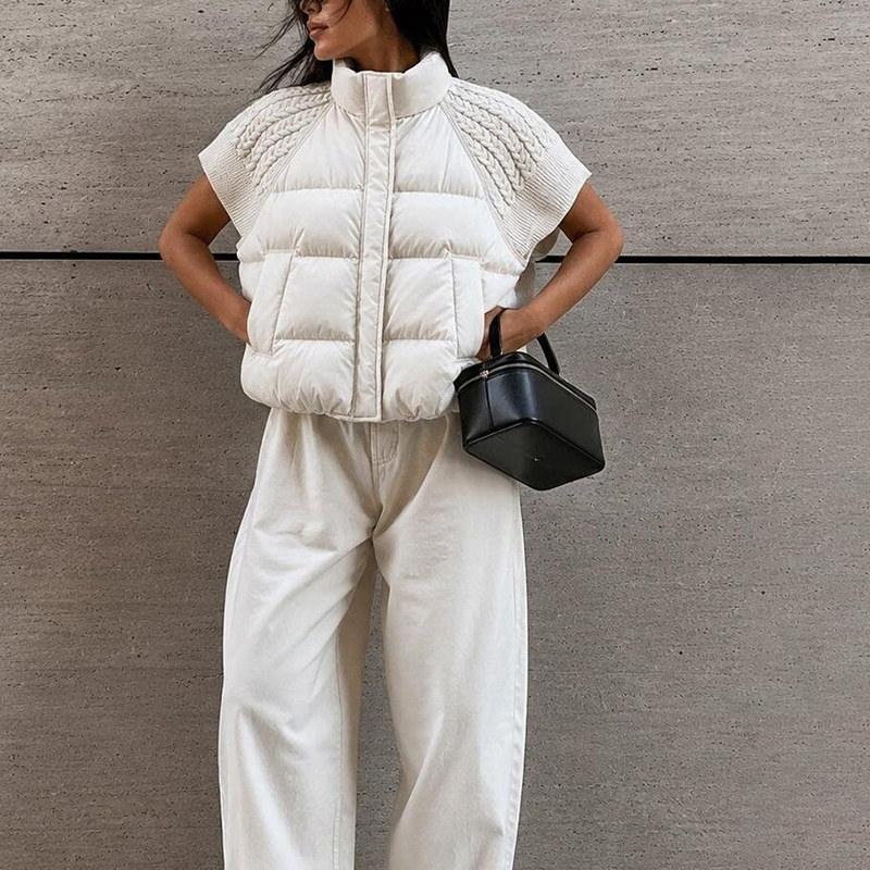 Puffer Vest Padded - Women's Chic Cropped Puffer Vest Sleeveless