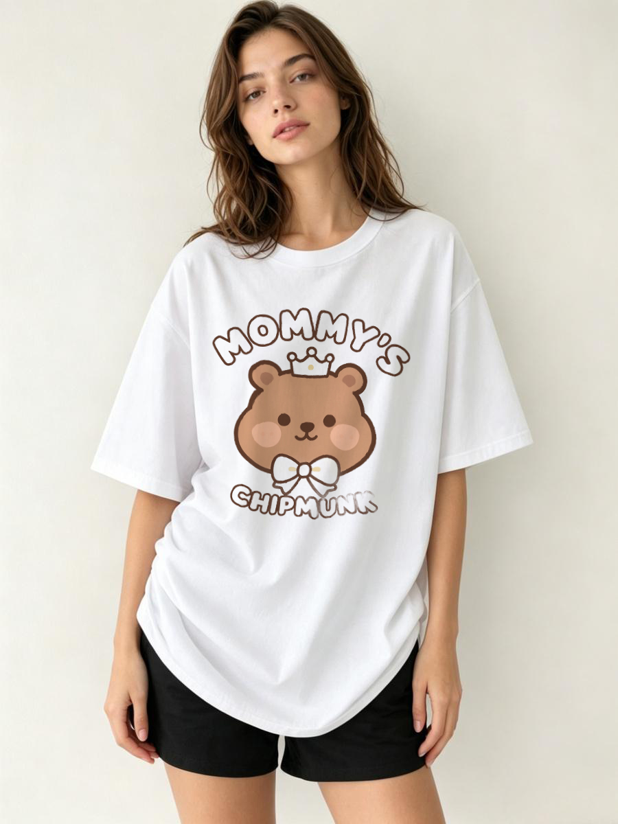 Longline Tee Oversized - T Shirts Cotton Round Solid Color