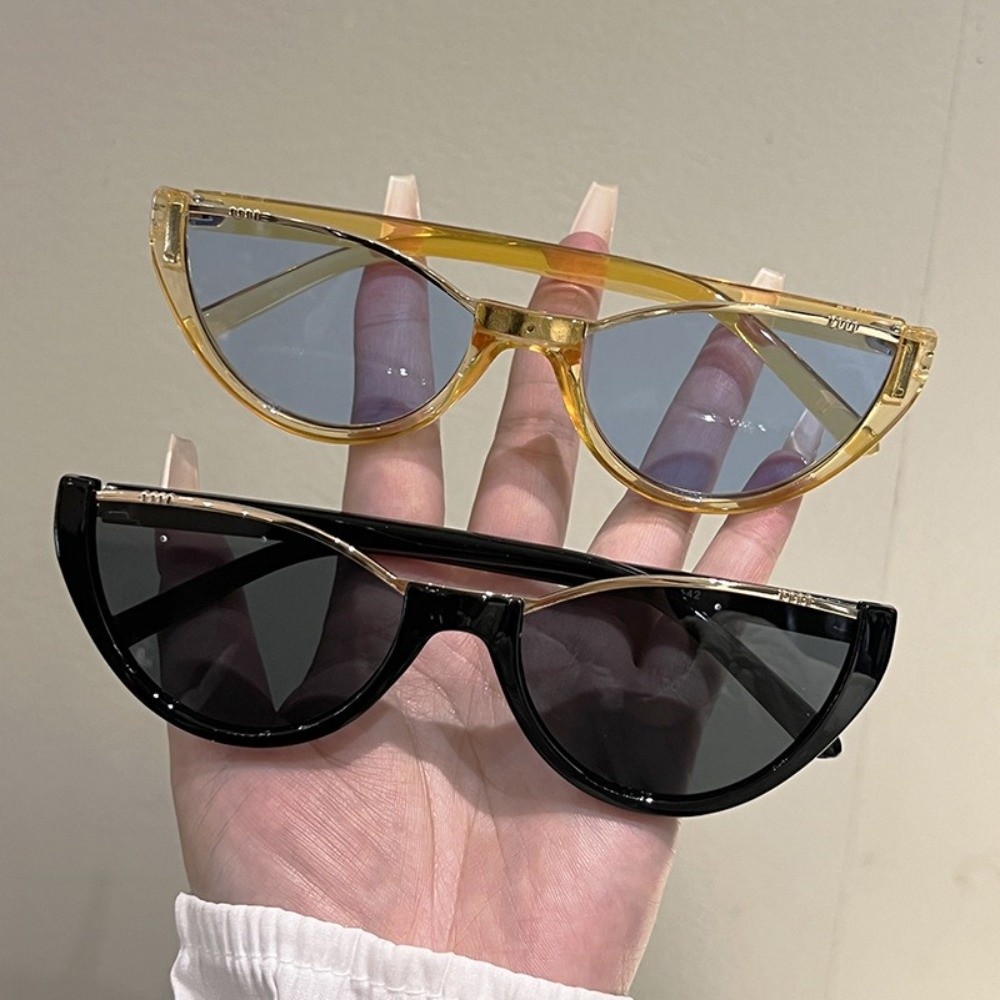Street Fashion Photography - Fashion Half-frame Cat Eye Sunglasses Outdoor