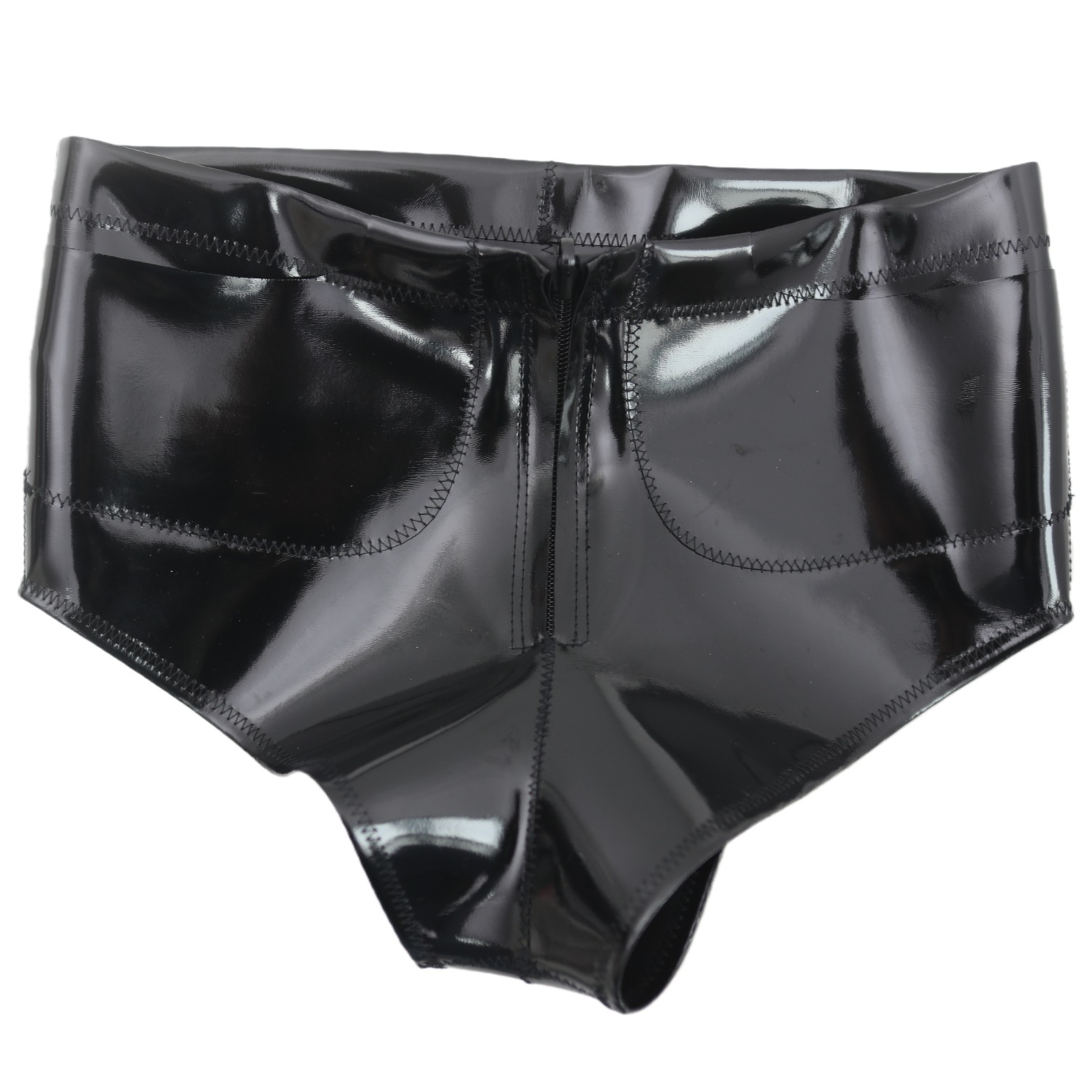 Street Fashion Women - Women Men Glossy Pocket Shorts Mid-Rise