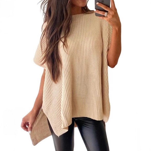 Longline Tee Oversized - Short Sleeve T Shirt Women For