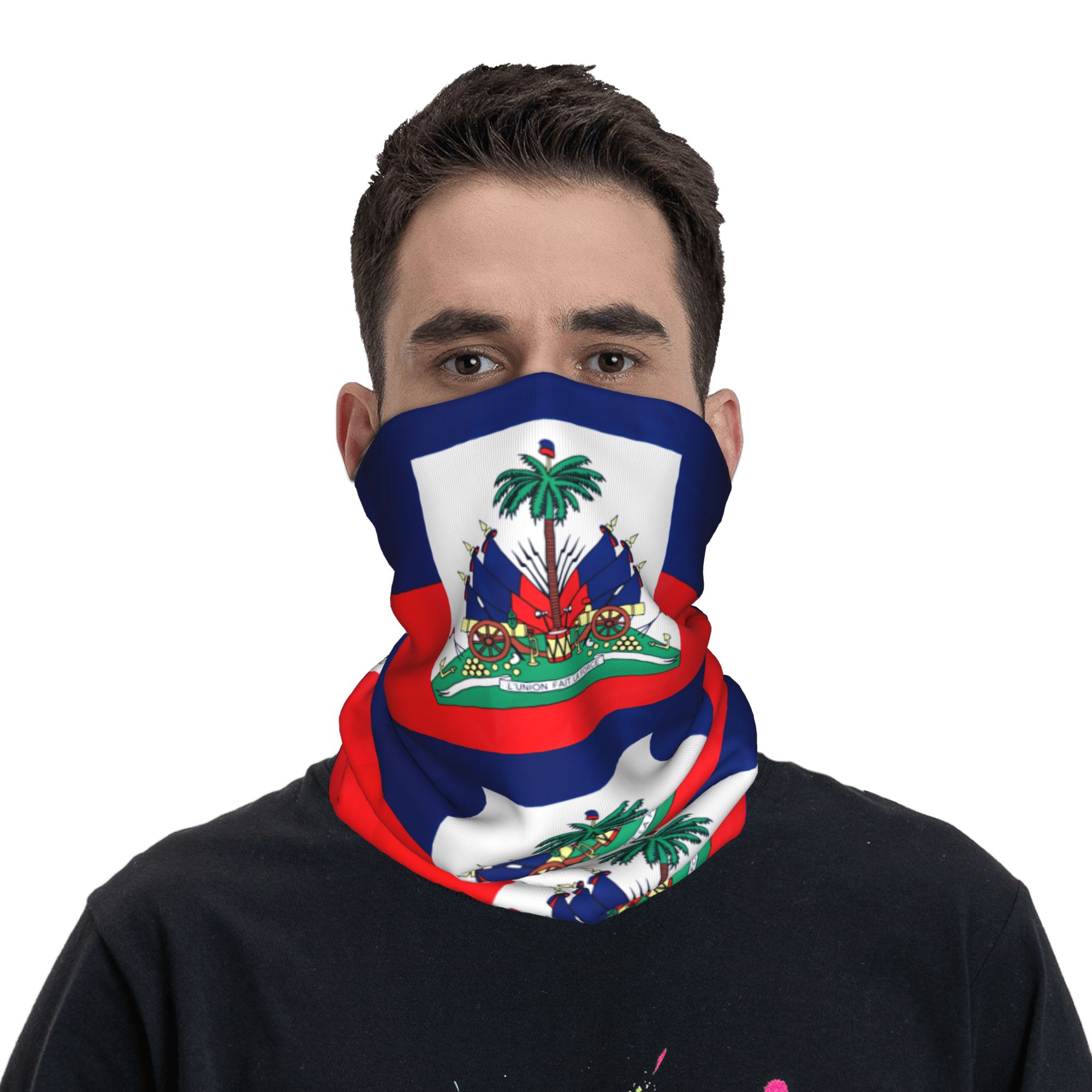 Balaclava Face Mask - Outdoor Sports Balaclava Haiti Flag Bicycle