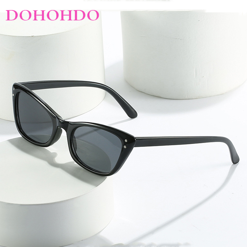 Street Fashion Photography - Vintage Small Cat Eye Sunglasses Women