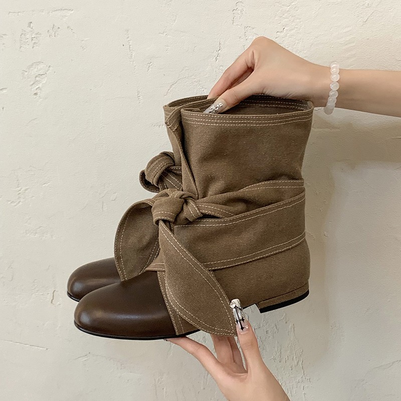 Street Fashion Rome - Autumn Bow Knot Women Short Boots