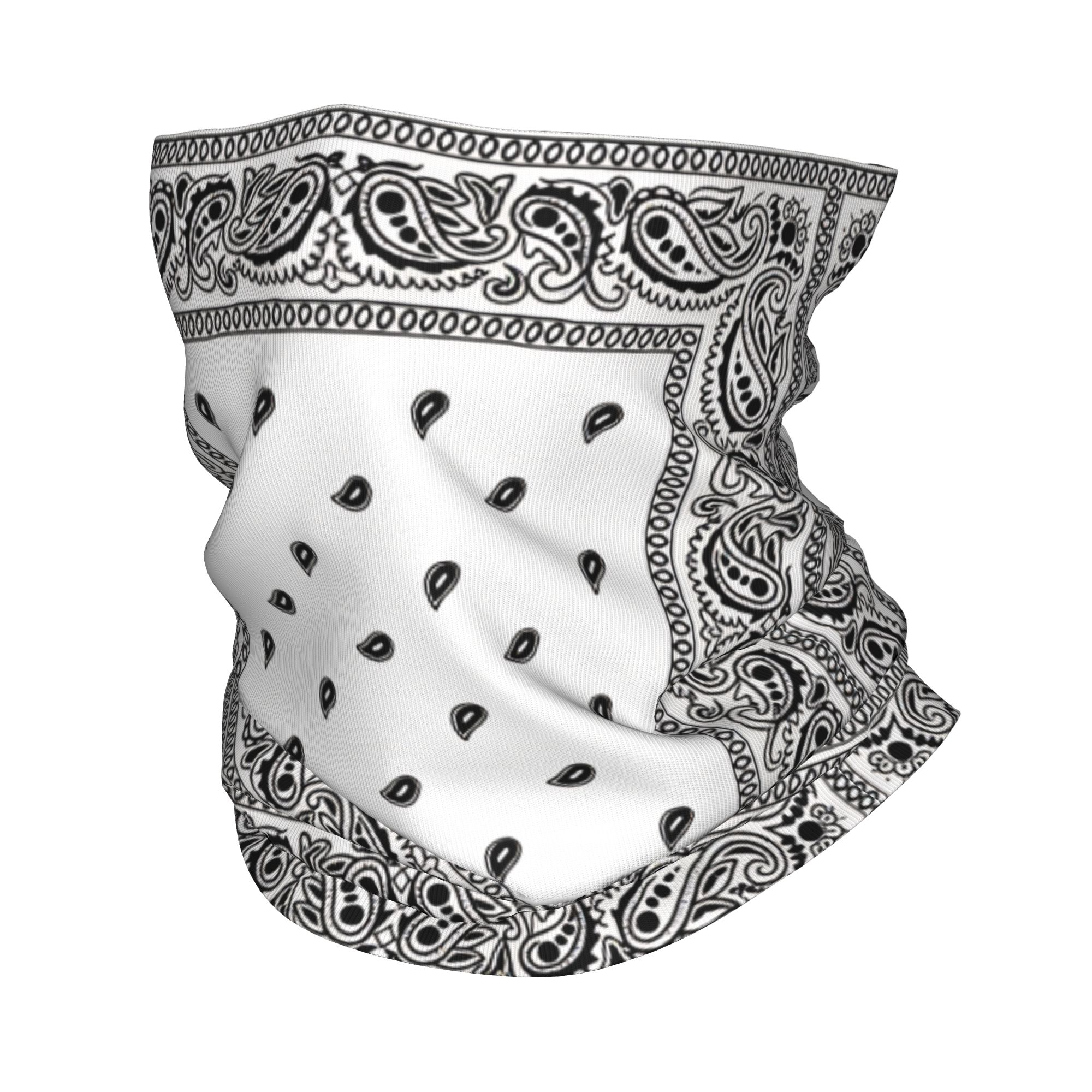 Balaclava Face Mask - Outdoor Sports Balaclava Black White Paisley