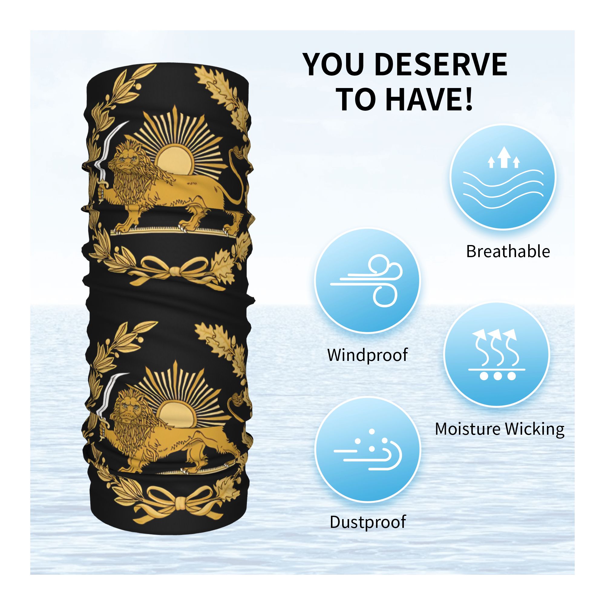 Lion and Sun Emblem of Persia  - Balaclava Face Mask recension och pris