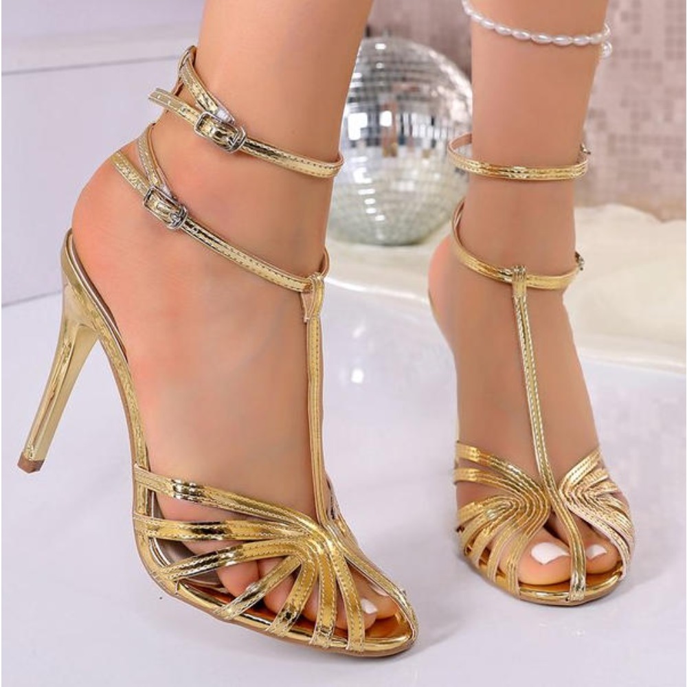 2026 Fashion T-strap Caged San - Street Fashion Rome recension och pris
