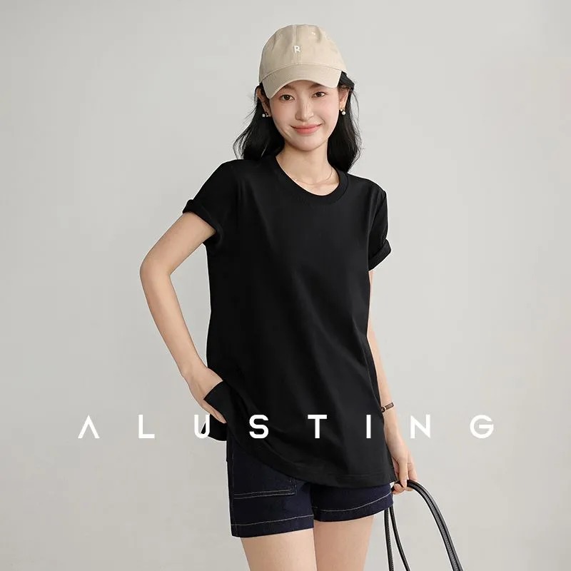 Summer Women's T Shirt Crew Ne - Longline Tee Oversized recension och pris