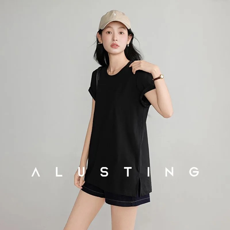 Summer Women's T Shirt Crew Ne - Longline Tee Oversized recension och pris