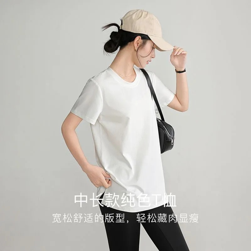 Summer Women's T Shirt Crew Ne - Longline Tee Oversized recension och pris