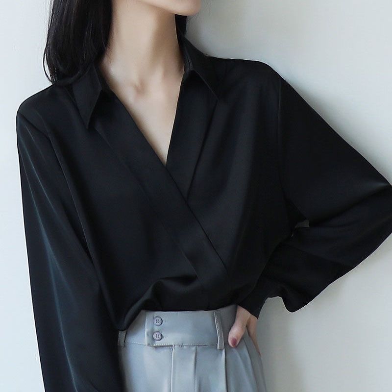 Gidyq Women Black Chiffon Shir - Street Fashion In Korea recension och pris