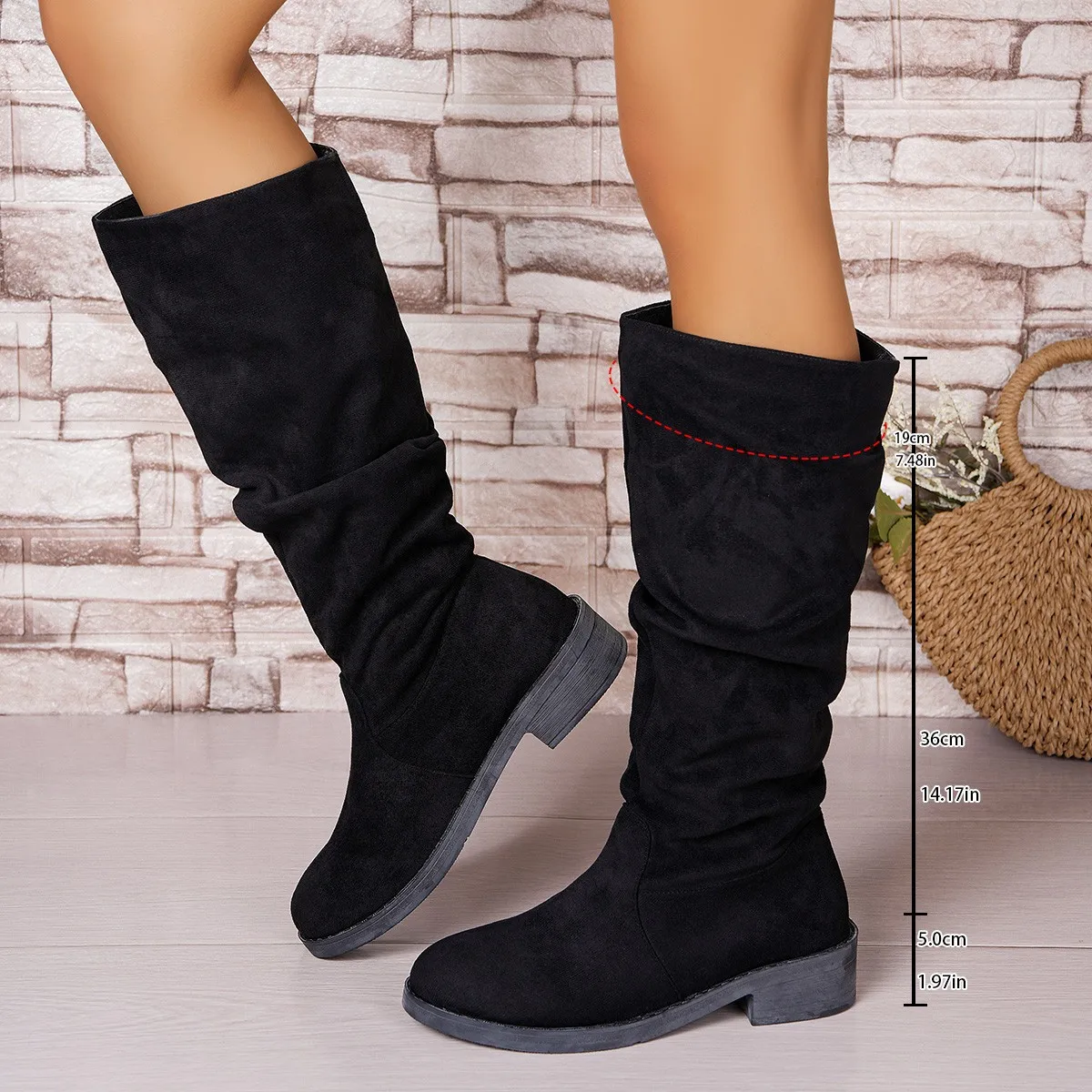 Pleated Boots Women Faux Suede - Street Fashion Rome recension och pris