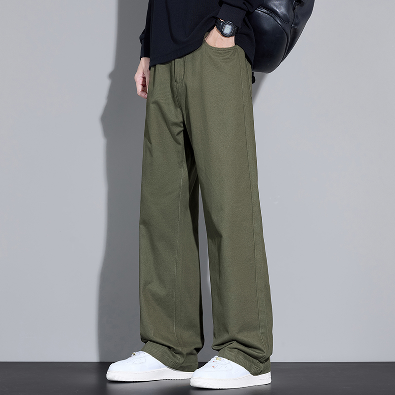 100% Cotton Men's Baggy Wide-l - Street Fashion In Korea recension och pris