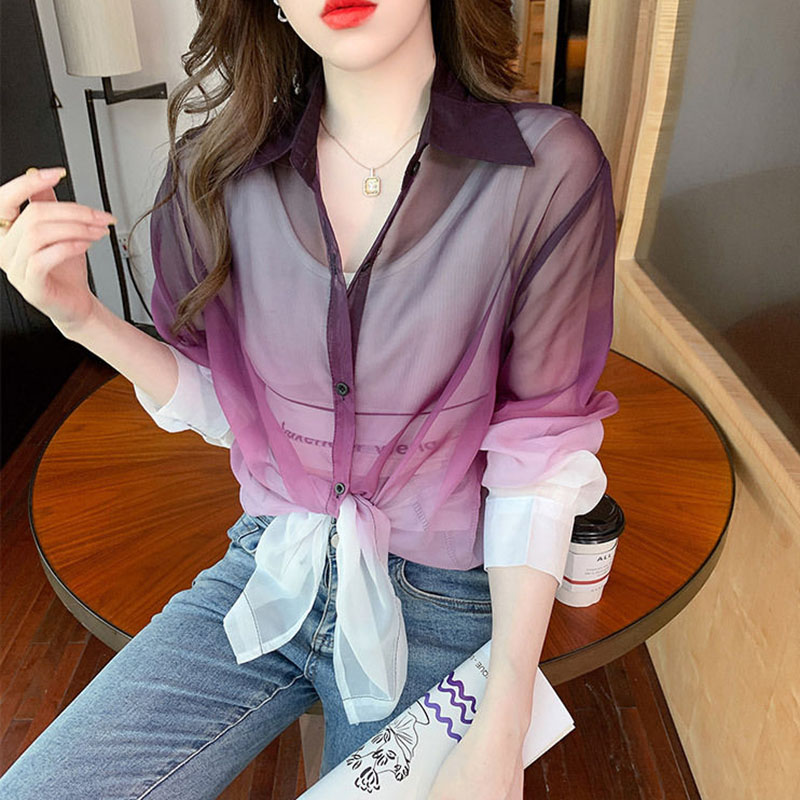 Fashion Gradient Color Chiffon - Street Fashion In Korea recension och pris