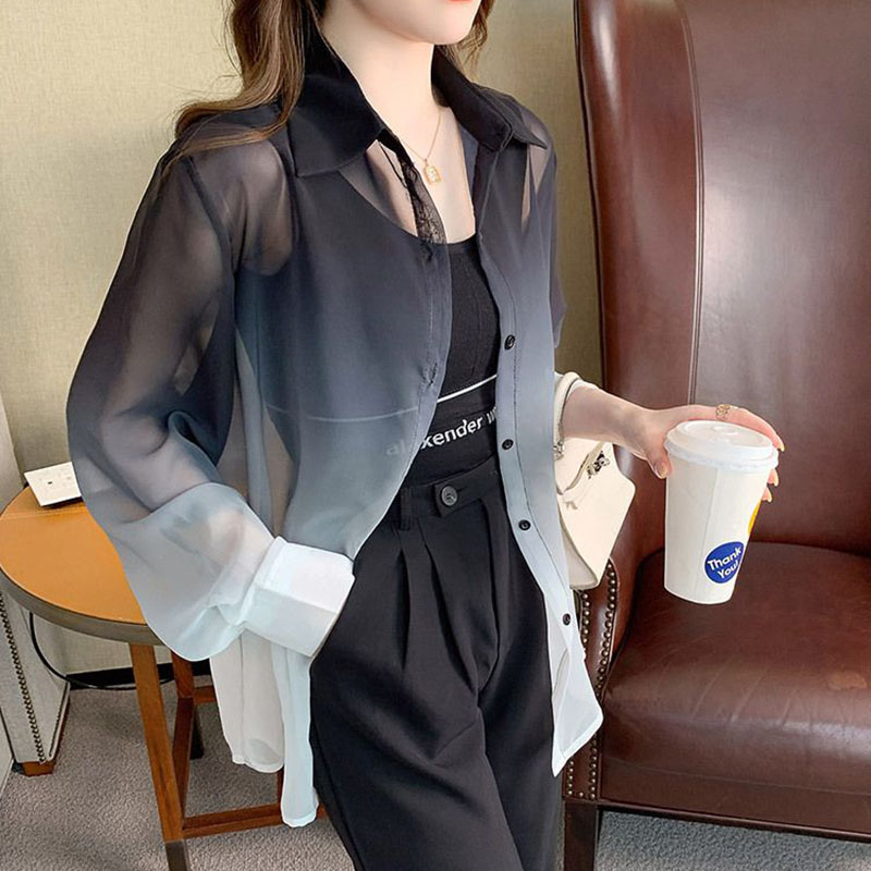 Fashion Gradient Color Chiffon - Street Fashion In Korea recension och pris