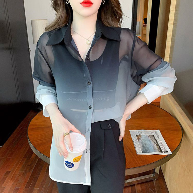 Fashion Gradient Color Chiffon - Street Fashion In Korea recension och pris