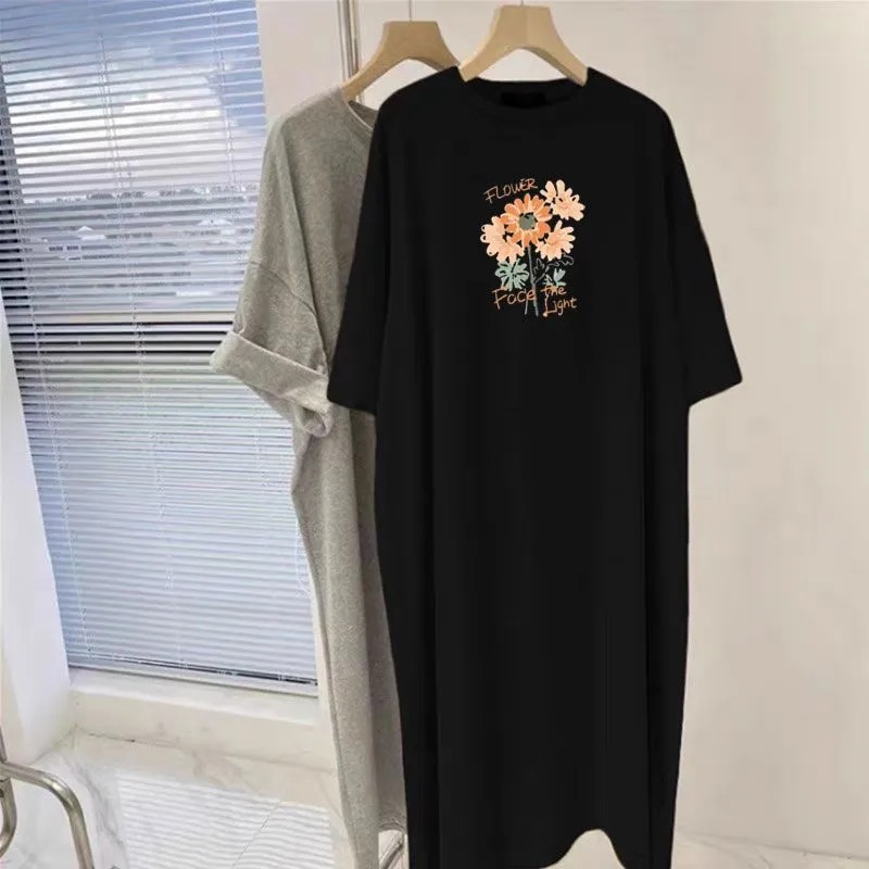 Women's Flower Print Oversized - Longline Tee Oversized recension och pris