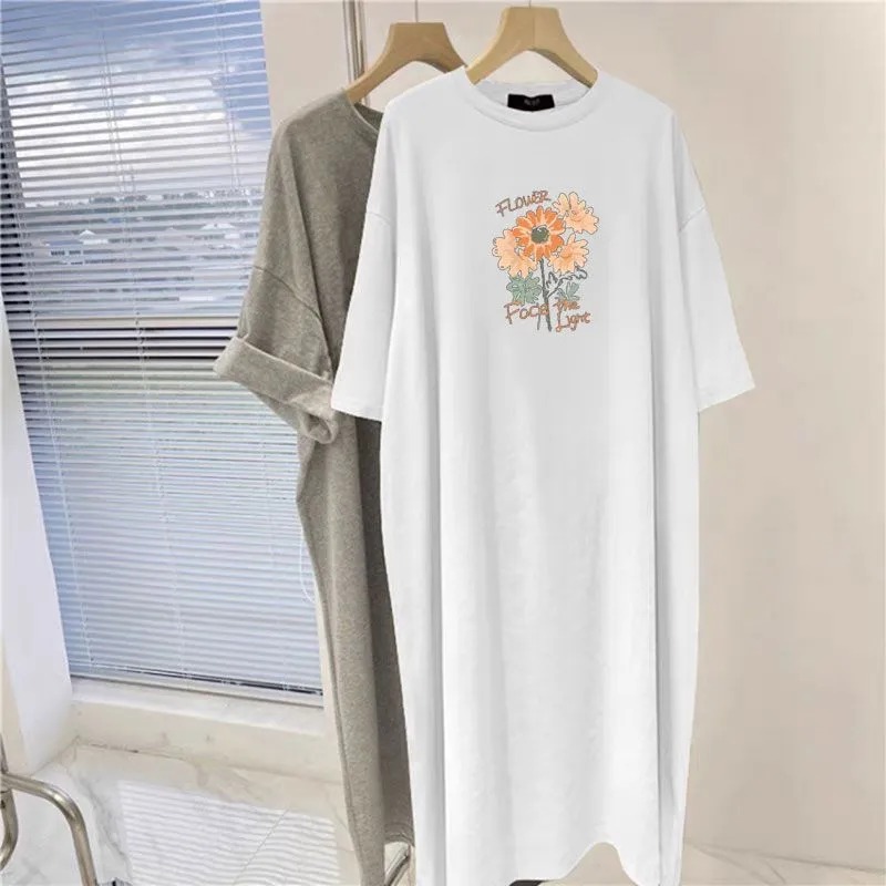 Women's Flower Print Oversized - Longline Tee Oversized recension och pris