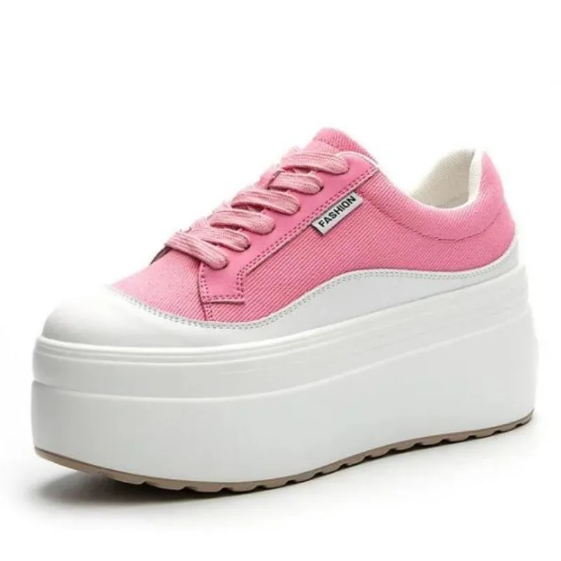 8cm New Canvas Genuine Leather - Street Fashion Ladies recension och pris