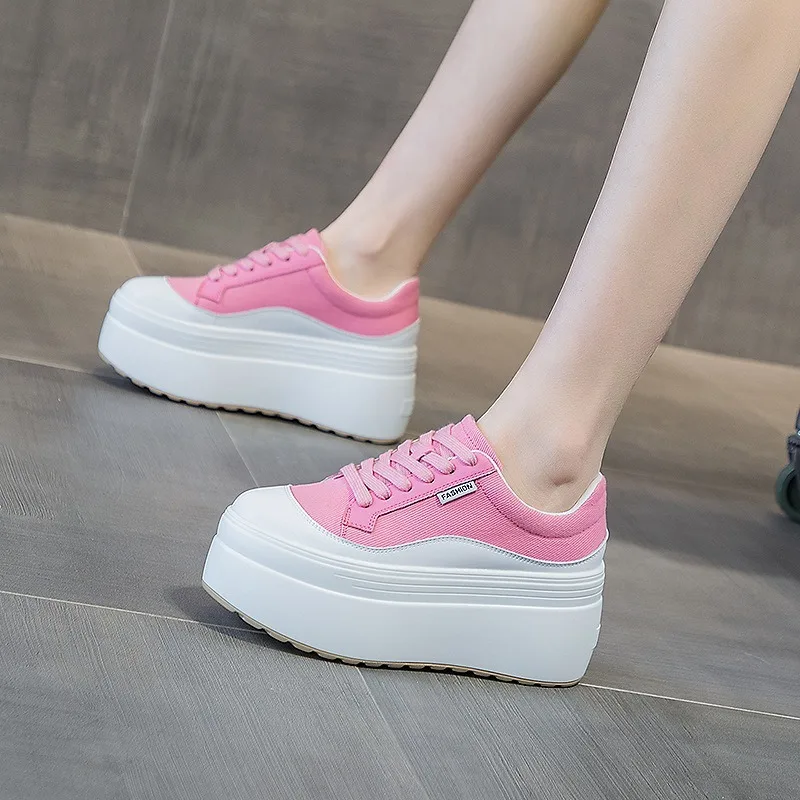 8cm New Canvas Genuine Leather - Street Fashion Ladies recension och pris