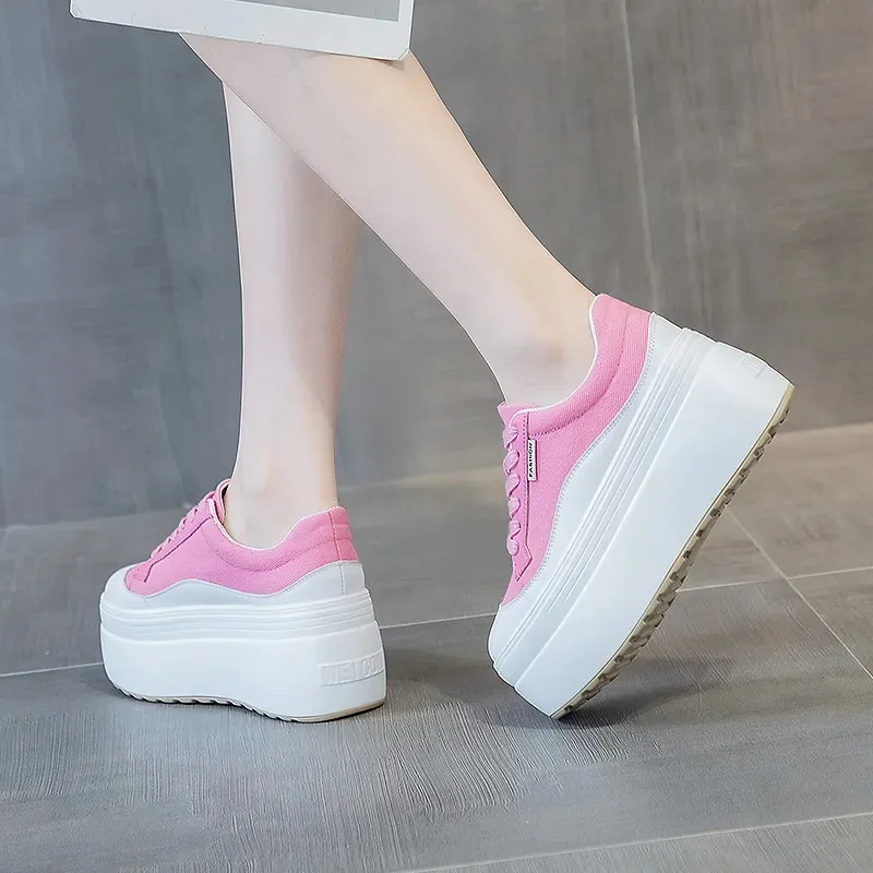 8cm New Canvas Genuine Leather - Street Fashion Ladies recension och pris