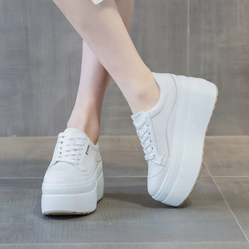 8cm New Canvas Genuine Leather - Street Fashion Ladies recension och pris