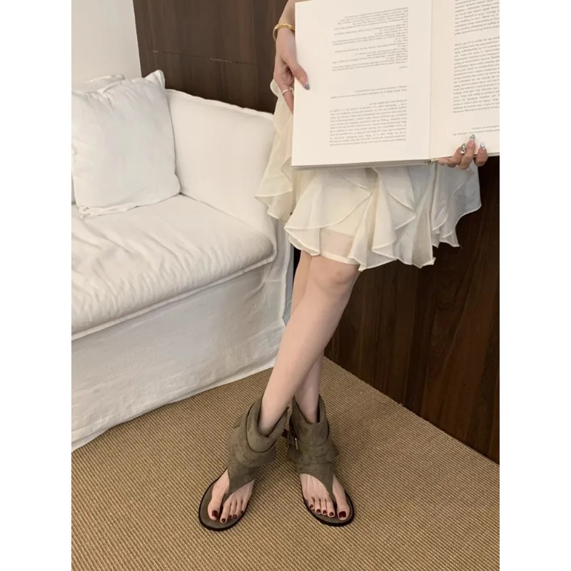 Fashion Open Toe Flats Sheepsk - Street Fashion Rome recension och pris