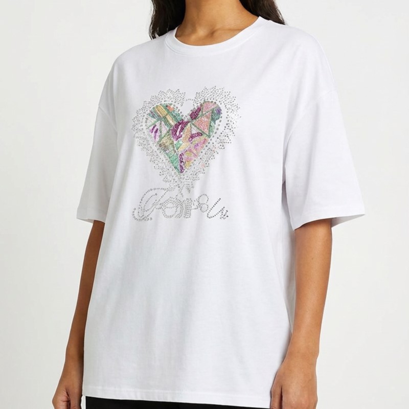 Women's Butterfly Embroidery R - Longline Tee Oversized recension och pris