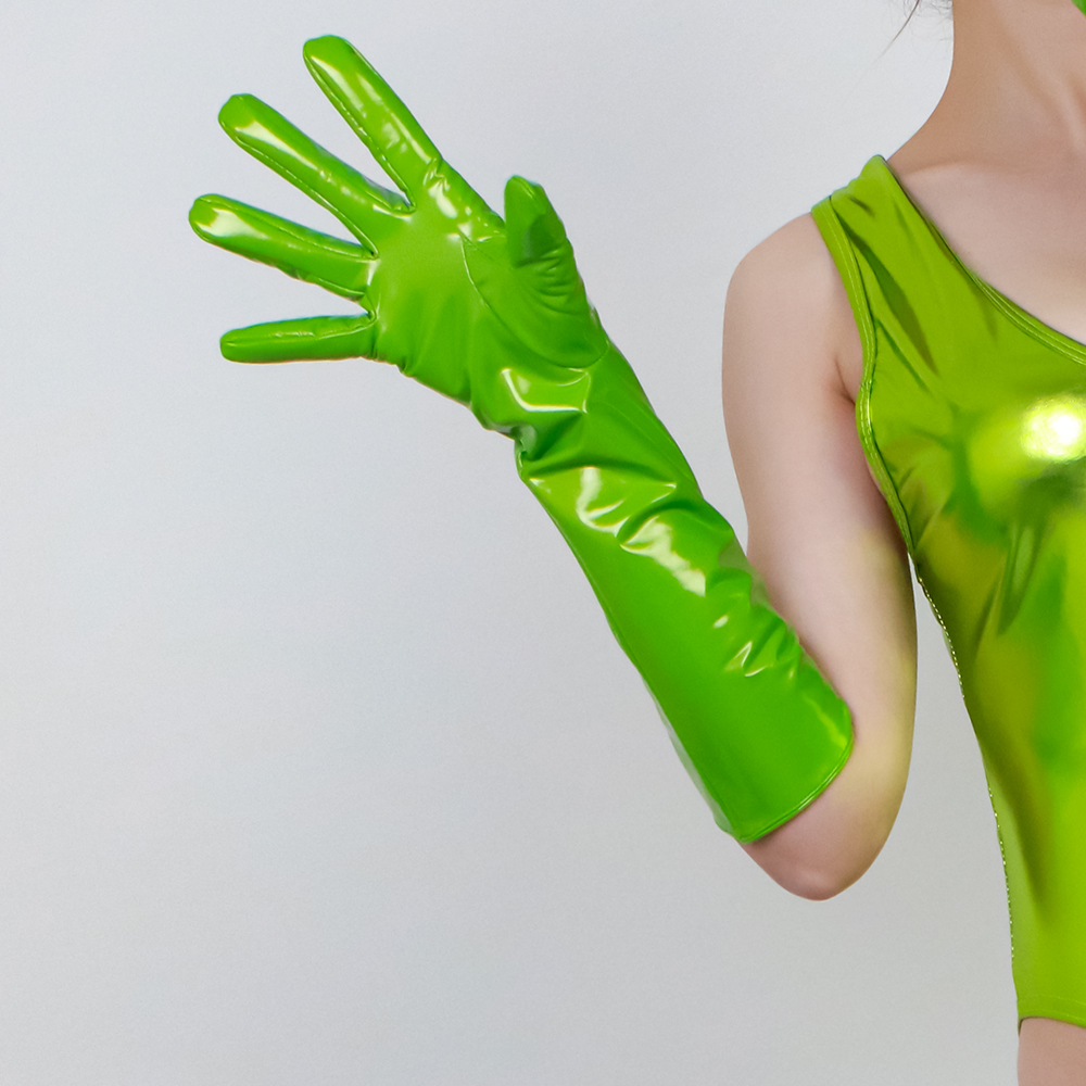 40cm Long Patent Leather Glove - Street Fashion Photography recension och pris