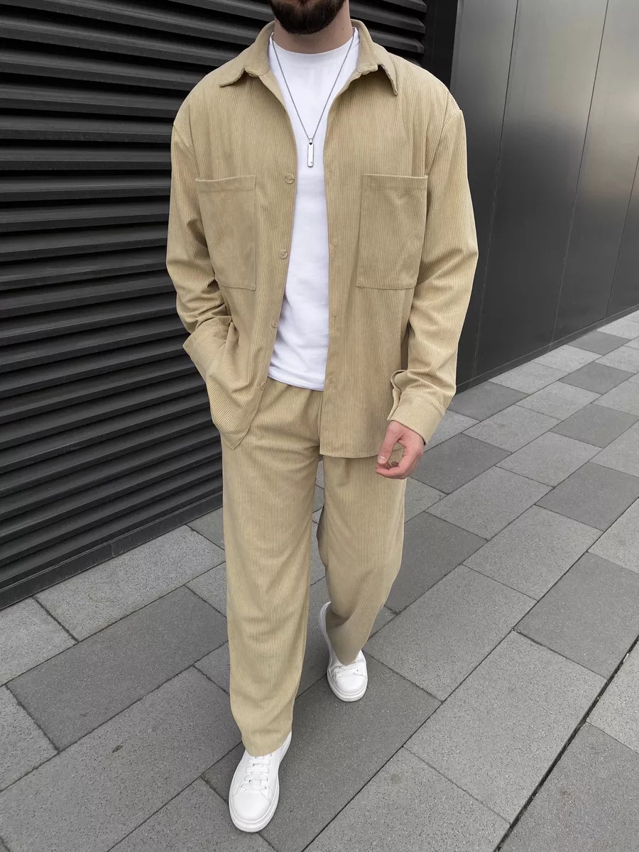 Men's corduroy two-piece outfi - Street Fashion Clothing recension och pris