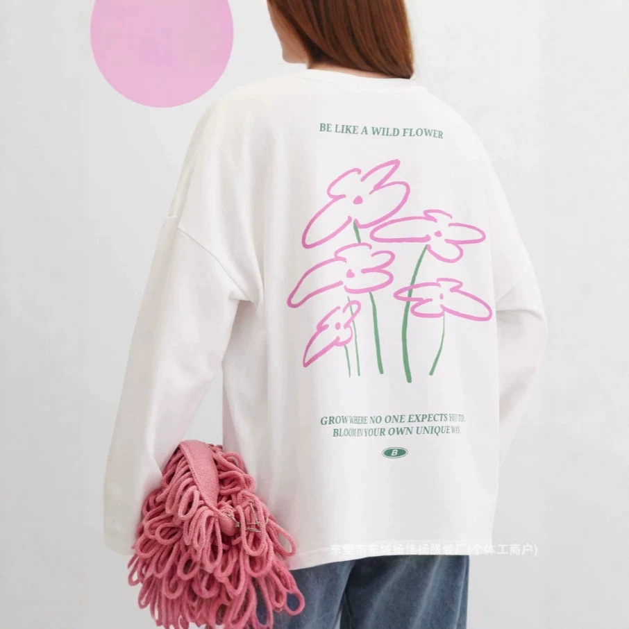 Sweet Preppy Campus Minimal Li - Longline Tee Oversized recension och pris