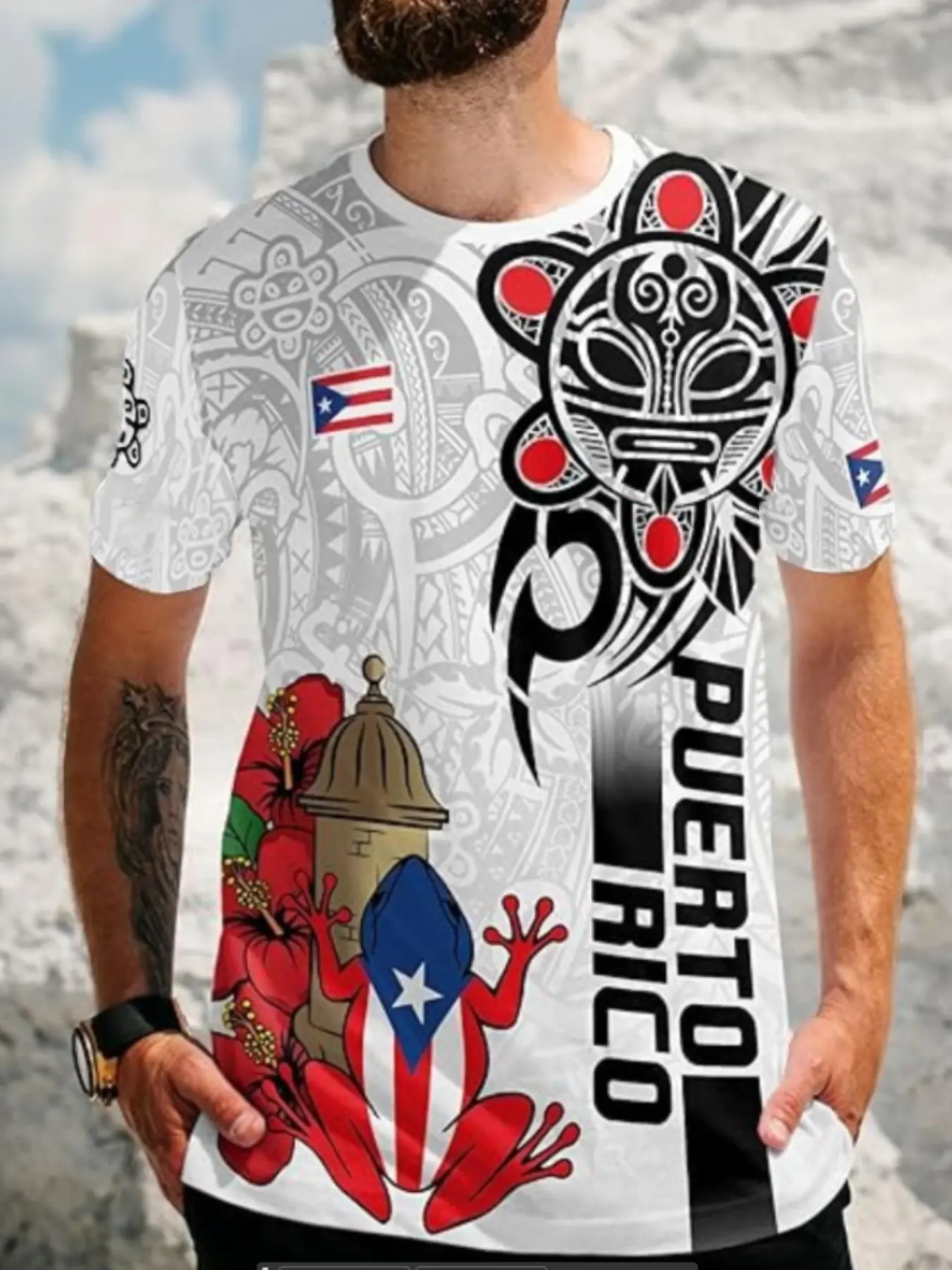 Men's Puerto Rican Pattern T-S - Street Fashion Culture recension och pris
