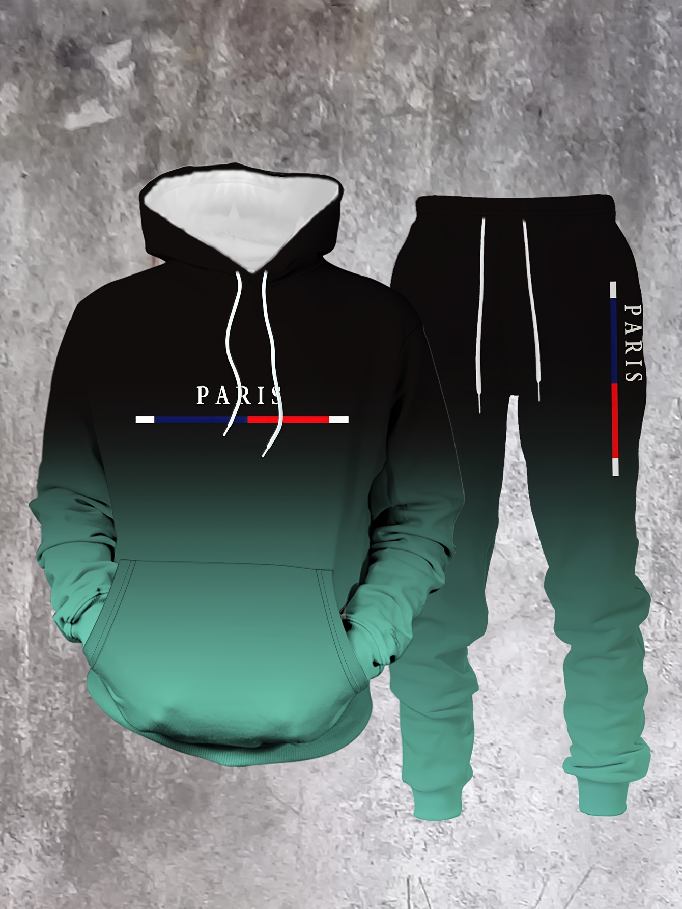 Gradient Color Paris Tracksuit - Street Fashion Outfit For Men recension och pris