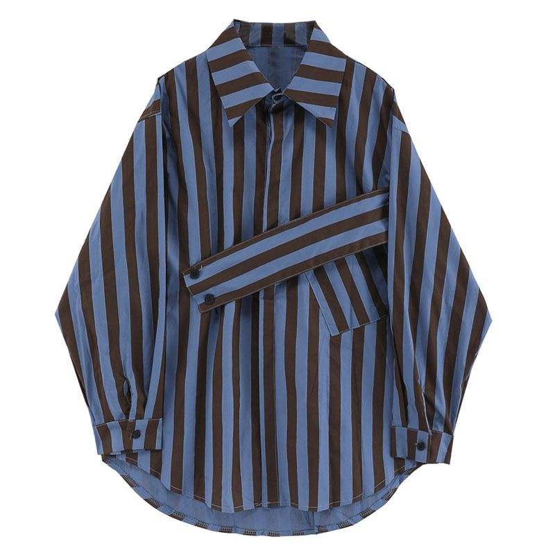 Korean striped shirt with asym - Street Fashion In Korea recension och pris