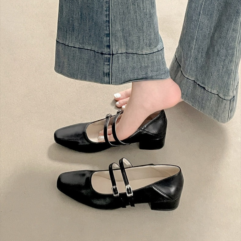 Square Toe Low Heel Women Silv - Street Fashion Women recension och pris