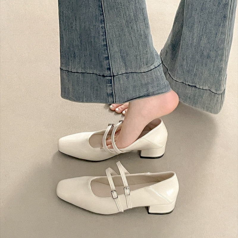 Square Toe Low Heel Women Silv - Street Fashion Women recension och pris
