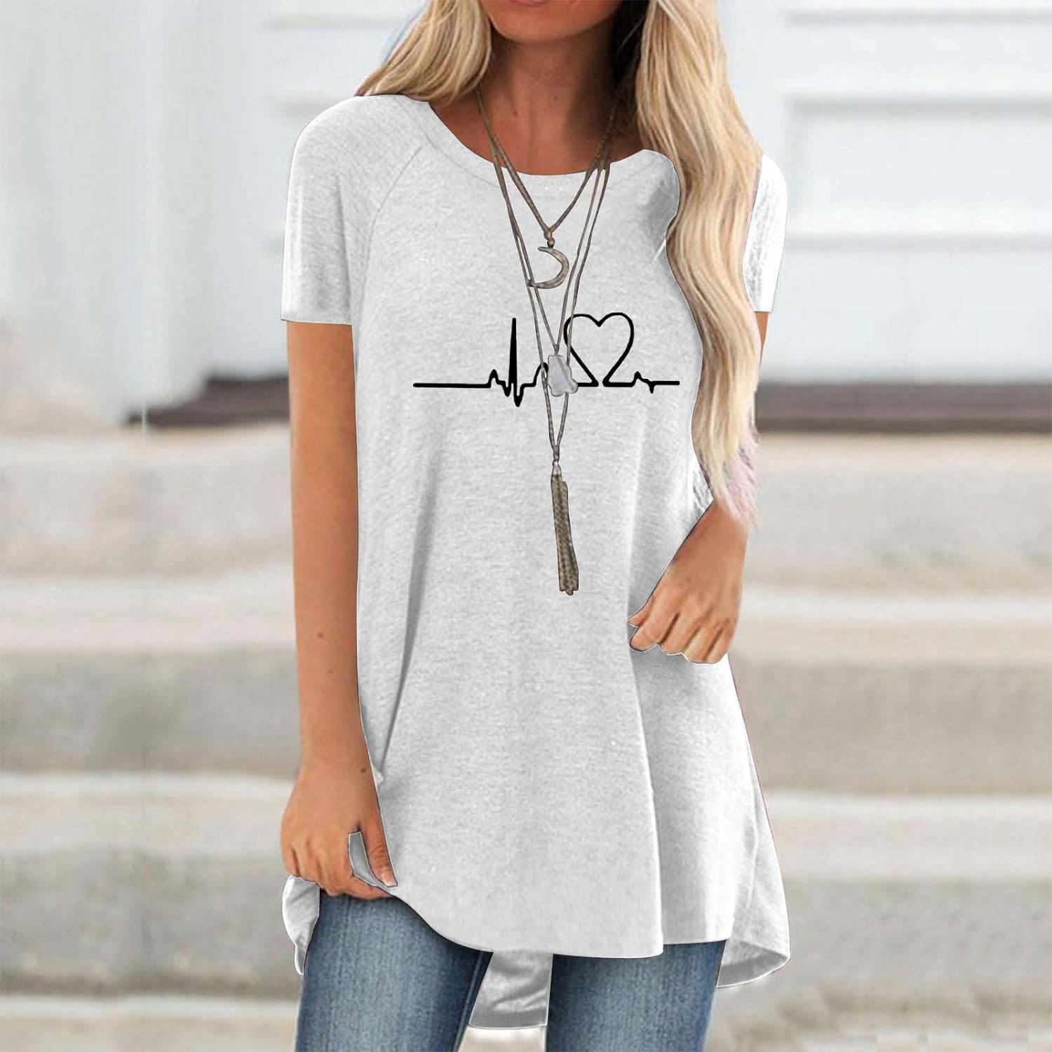 Line Love Graphics 3D Print T- - Longline Tee Oversized recension och pris