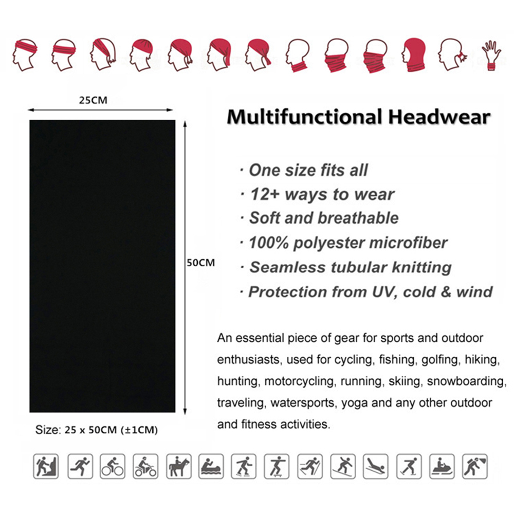 Seamless Solid Color Bandanas  - Balaclava Face Mask recension och pris