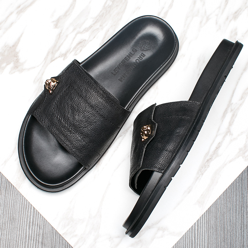 2025 New Genuine Leather Slipp - Street Fashion Men 2025 recension och pris