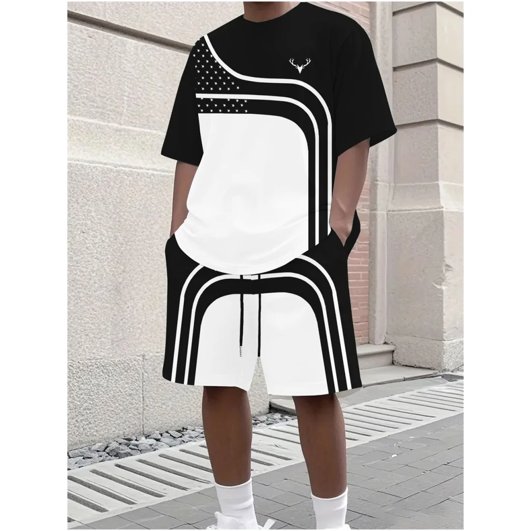 Fashion Summer Men's Stripe Pr - Street Fashion Clothing recension och pris