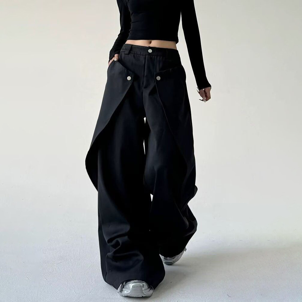 Mens Trousers Stitching Double - Street Fashion Men 2025 recension och pris