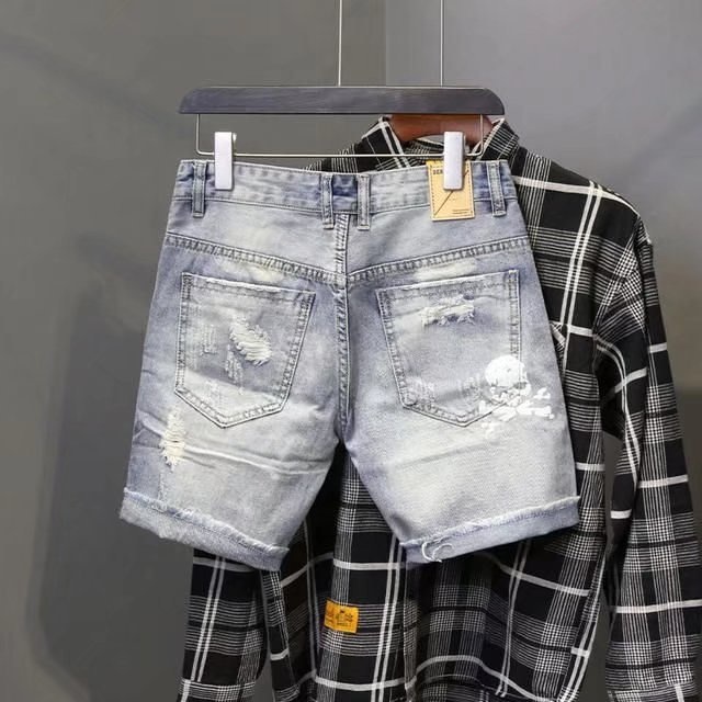 Summer Men's Worn Bead Hole Be - Street Fashion In Korea recension och pris